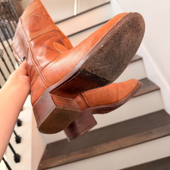 HTF Vintage Frye Campus Boot Marbled Horse Saddle Brown w Stitching 77370 Size 9 - Picture 7 of 7